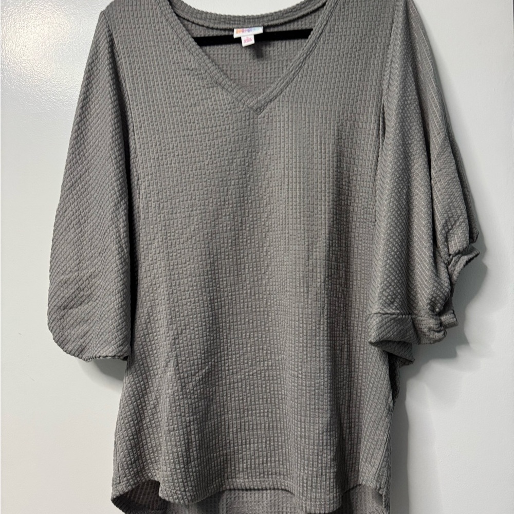 Lularoe Renee - Gray V-Neck Women's Top